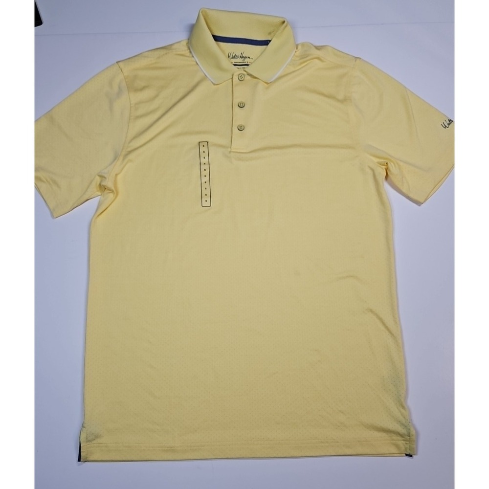 Walter Hagen Mens Yellow Short Sleeve Performance 11‎ Golf Polo Size Small NWOT